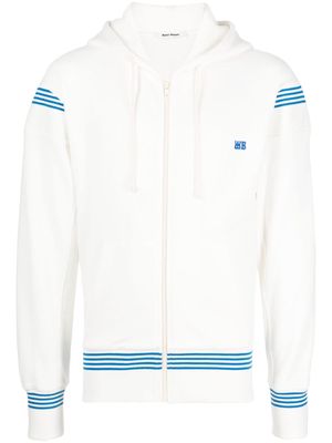 Wales Bonner Stereo stripe-print hoodie - White