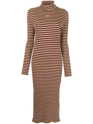Wales Bonner striped roll neck knitted dress - Black