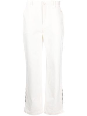 Wales Bonner stud-embellished organic cotton jeans - White