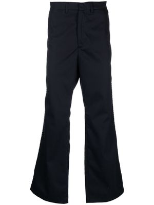 Wales Bonner studded-trim flared trousers - Blue