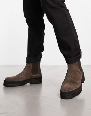 Walk London astoria chelsea boots in brown suede