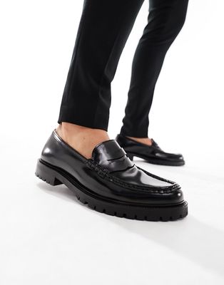 Walk London Campus loafers in black leather