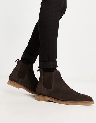 Walk London hornchurch chelsea boots in brown suede