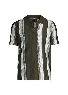 Walraf Striped Quarter-Zip Polo Shirt