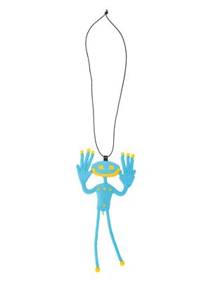 Walter Van Beirendonck beaded-pendant necklace - Blue