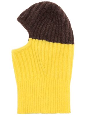 Walter Van Beirendonck colour-block knitted balaclava - Yellow