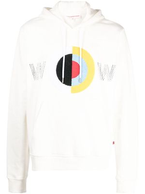 Walter Van Beirendonck Hamza embroidered-motif cotton hoodie - White