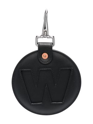 Walter Van Beirendonck leather logo-print keyring - Black