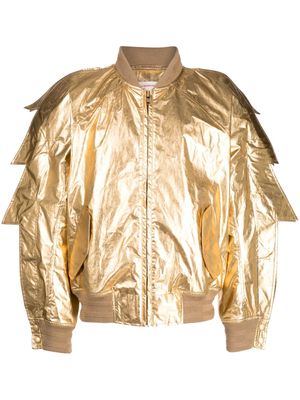 Walter Van Beirendonck metallic-effect bomber jacket - Gold
