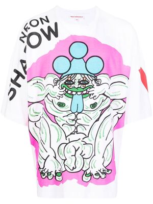 Walter Van Beirendonck Neon Shadow oversized t-shirt - White