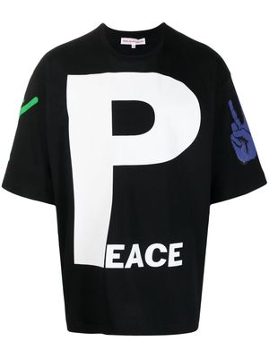 Walter Van Beirendonck Peace oversized T-shirt - Black