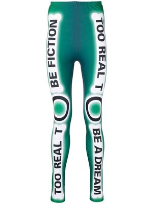 Walter Van Beirendonck Skeleton graphic-print bike leggings - Green