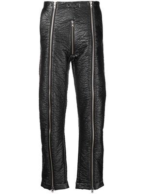 Walter Van Beirendonck zip-up straight-leg trousers - Black