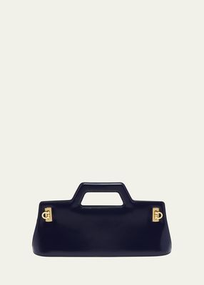 Wanda Small Patent Leather Top-Handle Bag