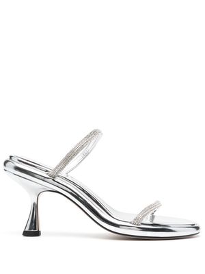 Wandler 90mm crystal-embellished slip-on mules - Silver
