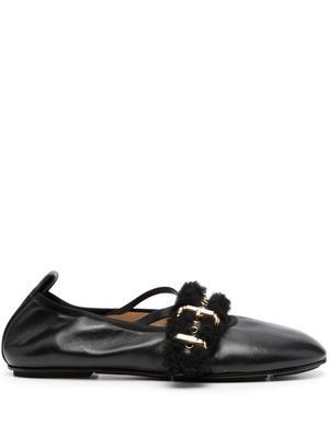 Wandler buckled round-toe leather ballerinas - Black