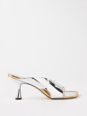 Wandler - Julio 75 Leather Sandals - Womens - Silver Multi