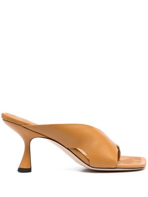 Wandler Julio 80mm cut-out detail leather mules - Brown