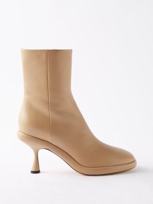 Wandler - June 75 Leather Ankle Boots - Womens - Beige