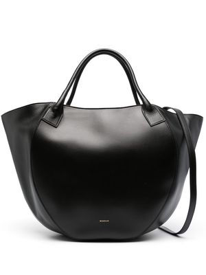 Wandler logo-stamp leather tote bag - Black