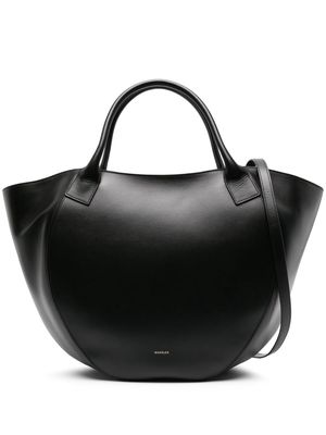 Wandler Mia logo-print leather tote bag - Black