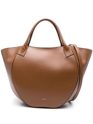 Wandler Mia Shopper leather tote bag - Brown