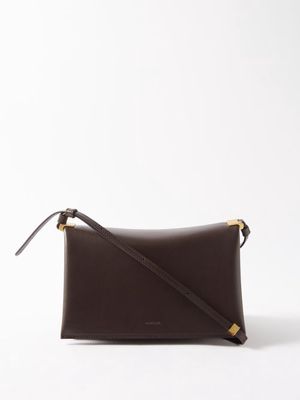 Wandler - Uma Baguette Small Leather Shoulder Bag - Womens - Dark Brown