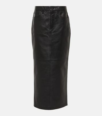 Wardrobe.NYC Back-slit leather maxi skirt