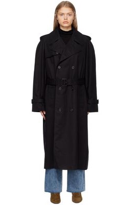 WARDROBE.NYC Black Buttoned Trench Coat