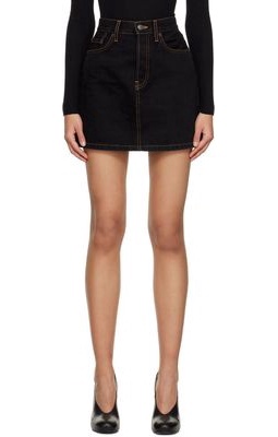 WARDROBE.NYC Black High-Rise Denim Miniskirt