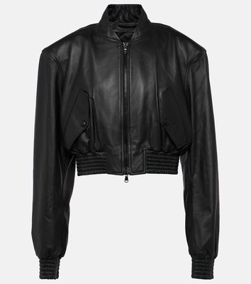 Wardrobe.NYC Cropped leather bomber jacket