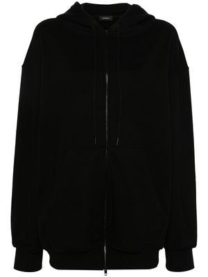 WARDROBE.NYC drop-shoulder zip-up hoodie - Black