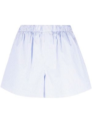 WARDROBE.NYC elasticated-waistband striped cotton shorts - Blue