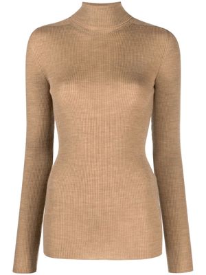 WARDROBE.NYC funnel-neck ribbed-knit top - Neutrals