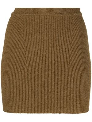 WARDROBE.NYC knitted straight miniskirt - Brown