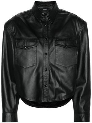 WARDROBE.NYC leather shirt jacket - Black