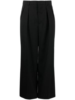 WARDROBE.NYC low-rise wide-leg tuxedo trousers - Black
