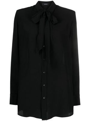 WARDROBE.NYC pussy-bow collar silk shirt - Black