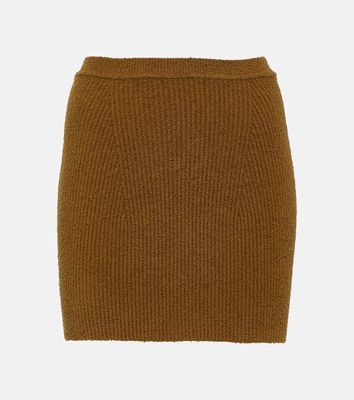 Wardrobe.NYC Ribbed-knit cotton-blend miniskirt