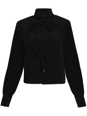 WARDROBE.NYC scarf-detail silk blouse - Black