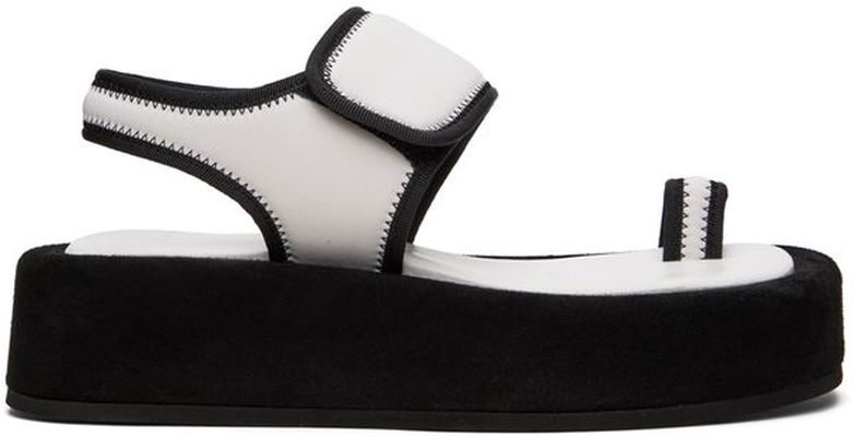 WARDROBE.NYC White & Black Nylon Flat Sandals