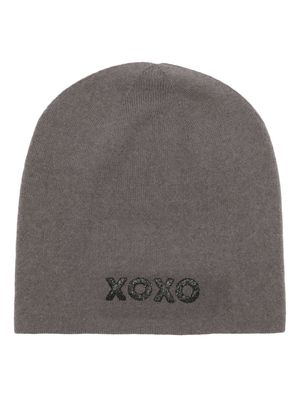 Warm-Me Damian Xoxo slogan-embellished beanie - Grey