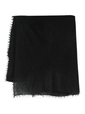 Warm-Me frayed-edge knit scarf - Black