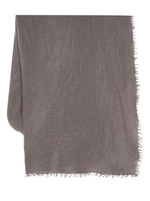 Warm-Me fringed-edge cashmere scarf - Grey