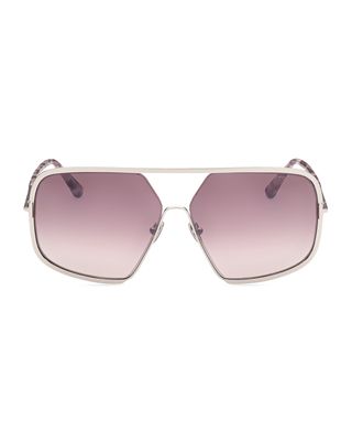 Warren Square Metal Semi-Shield Sunglasses