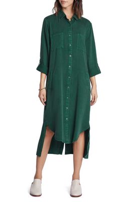 Wash Lab Denim Chill Out Shirtdress in Rich Green