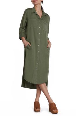 Wash Lab Denim Chill Out Shirtdress in Soft Olive