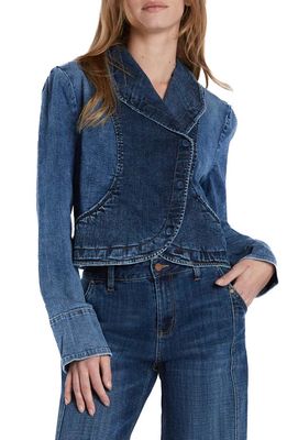 Wash Lab Denim Crop Denim Riding Jacket in Anita Blue