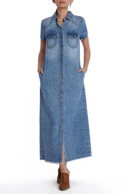 Wash Lab Denim Denim Maxi Shirtdress in Seaside Blue