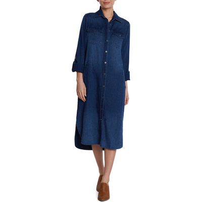 Wash Lab Denim Denim Midi Shirtdress in Fairbanks Blue